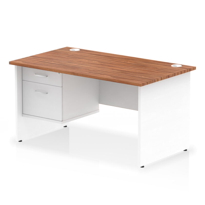 Surge 1400mm Panel End Straight Desk With Single Fixed Pedestal - Image 25