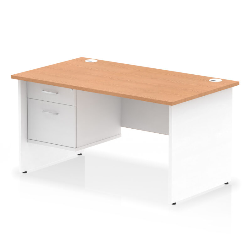 Surge 1400mm Panel End Straight Desk With Single Fixed Pedestal - Image 19