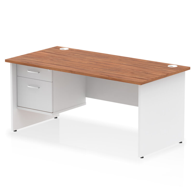 Surge 1600mm Panel End Straight Desk With Single Fixed Pedestal - Image 25