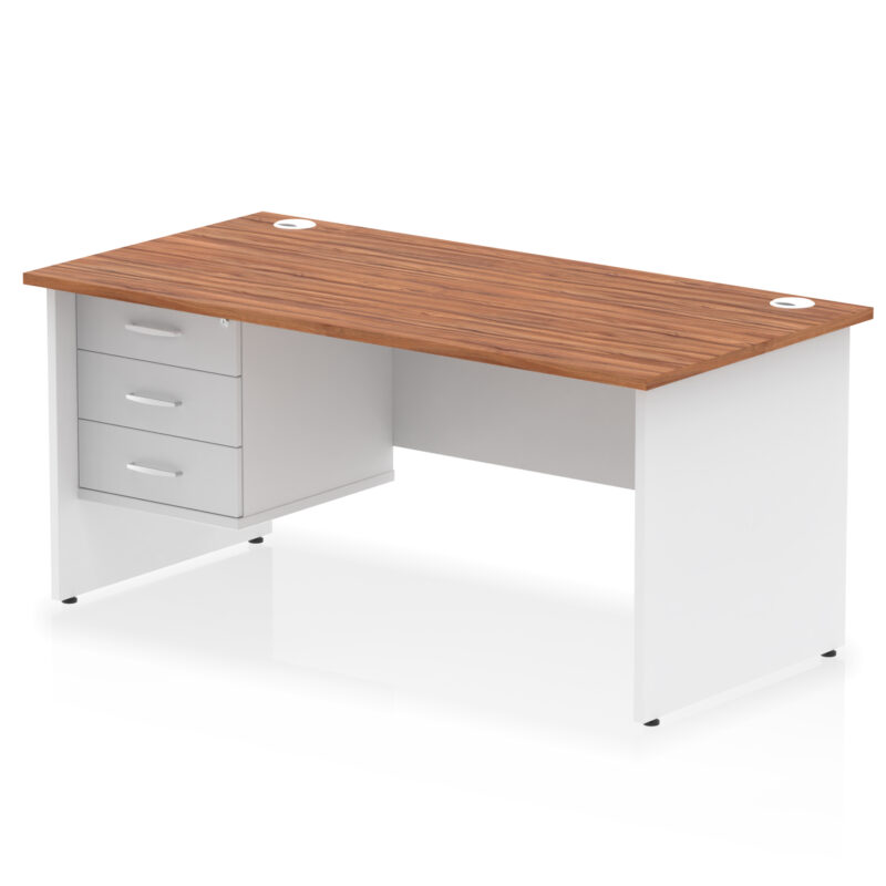 Surge 1600mm Panel End Straight Desk With Single Fixed Pedestal - Image 26