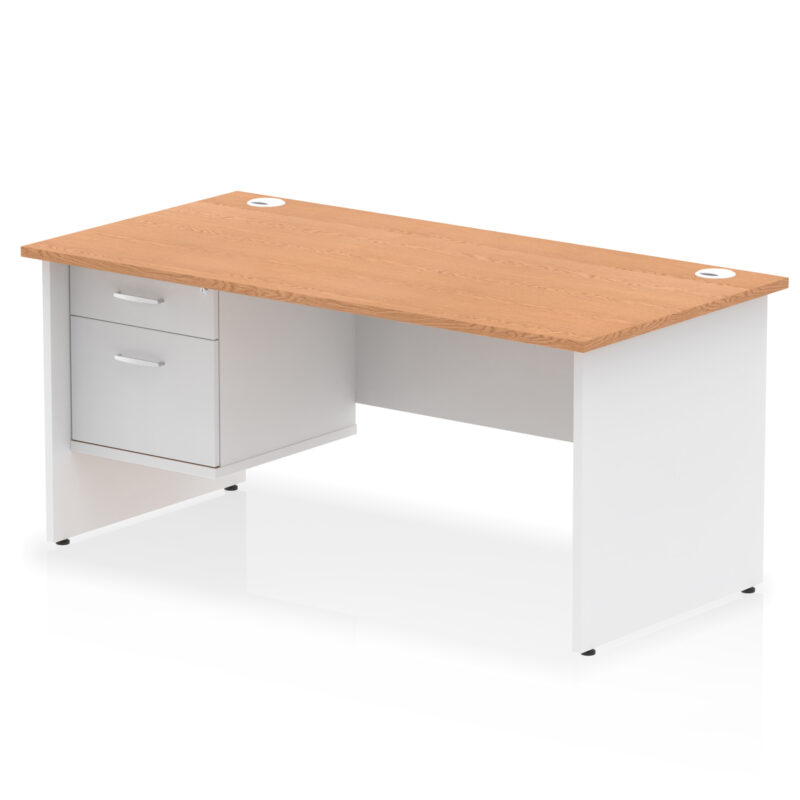 Surge 1600mm Panel End Straight Desk With Single Fixed Pedestal - Image 19