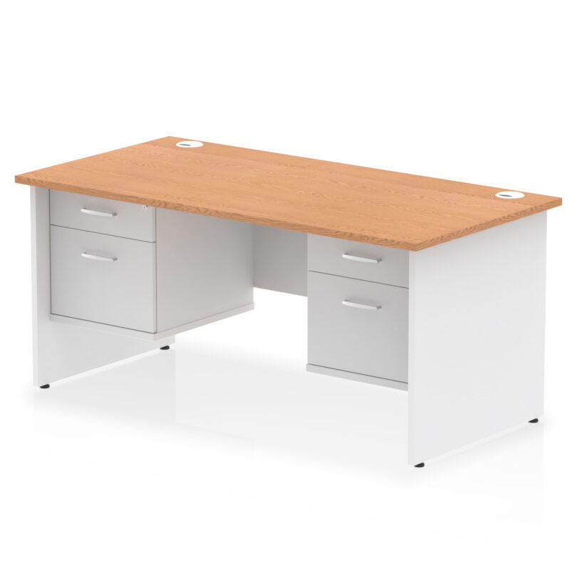 Surge 1600mm Panel End Straight Desk With Two Fixed Pedestal - Image 21