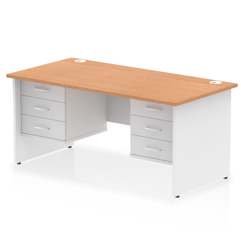 Surge 1600mm Panel End Straight Desk With Two Fixed Pedestal - Image 22