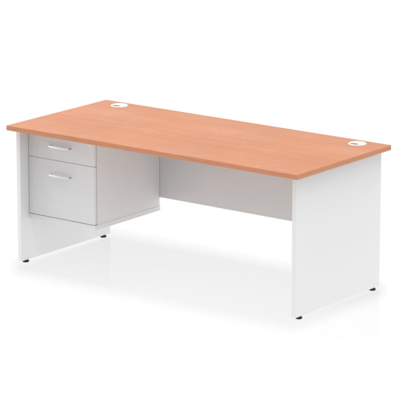 Surge 1800mm Panel End Straigh Desk With Single Fixed Pedestal - Image 5