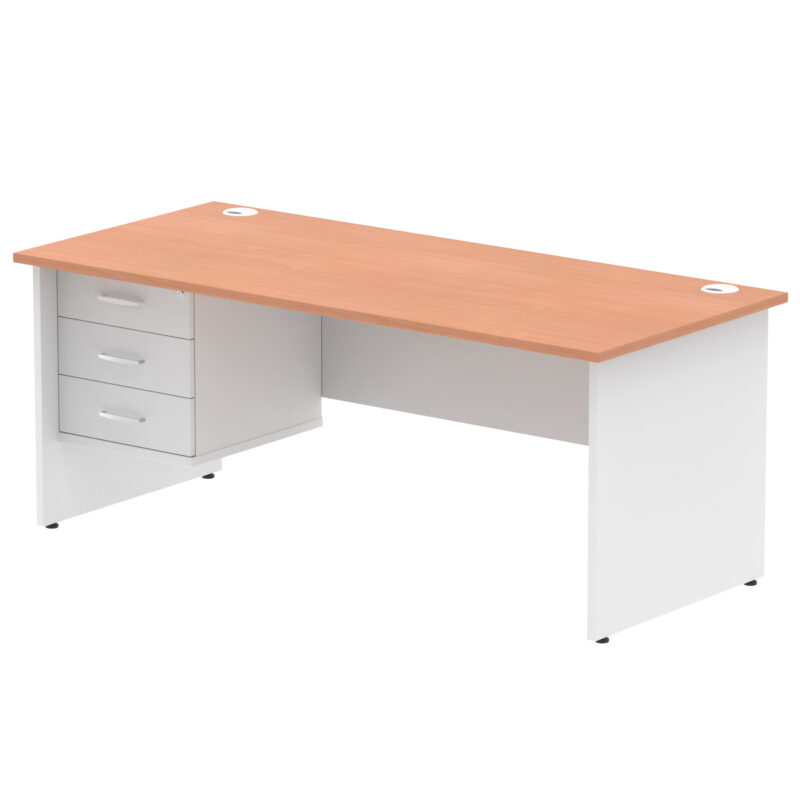 Surge 1800mm Panel End Straigh Desk With Single Fixed Pedestal - Image 6