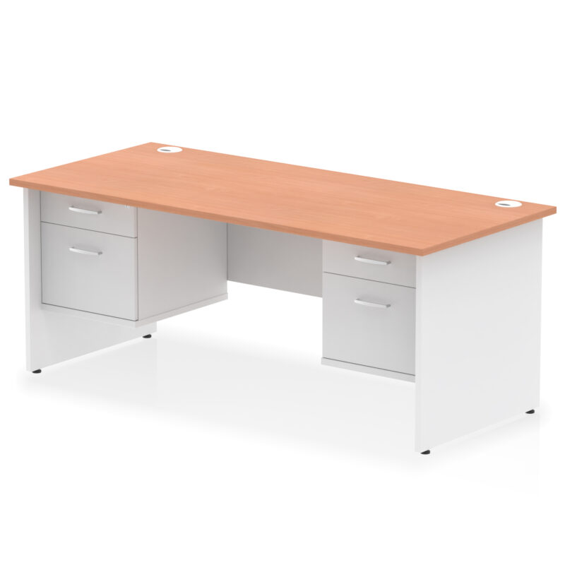 Surge 1800mm Panel End Straight Desk With Two Fixed Pedestal - Image 5