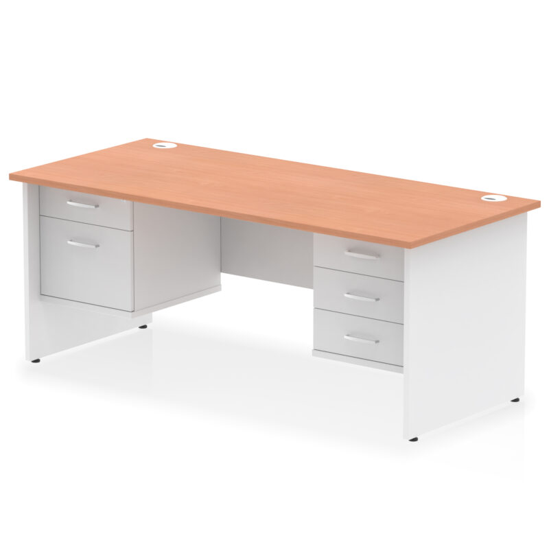Surge 1800mm Panel End Straight Desk With Two Fixed Pedestal - Image 7