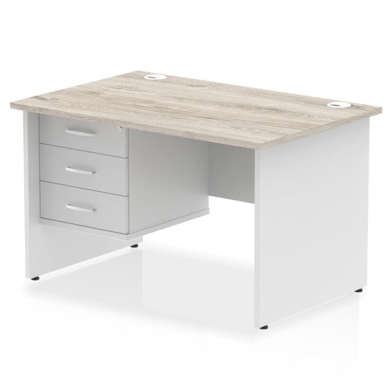 Surge 1200mm Panel End Straight Desk With Single Fixed Pedestal - Image 10