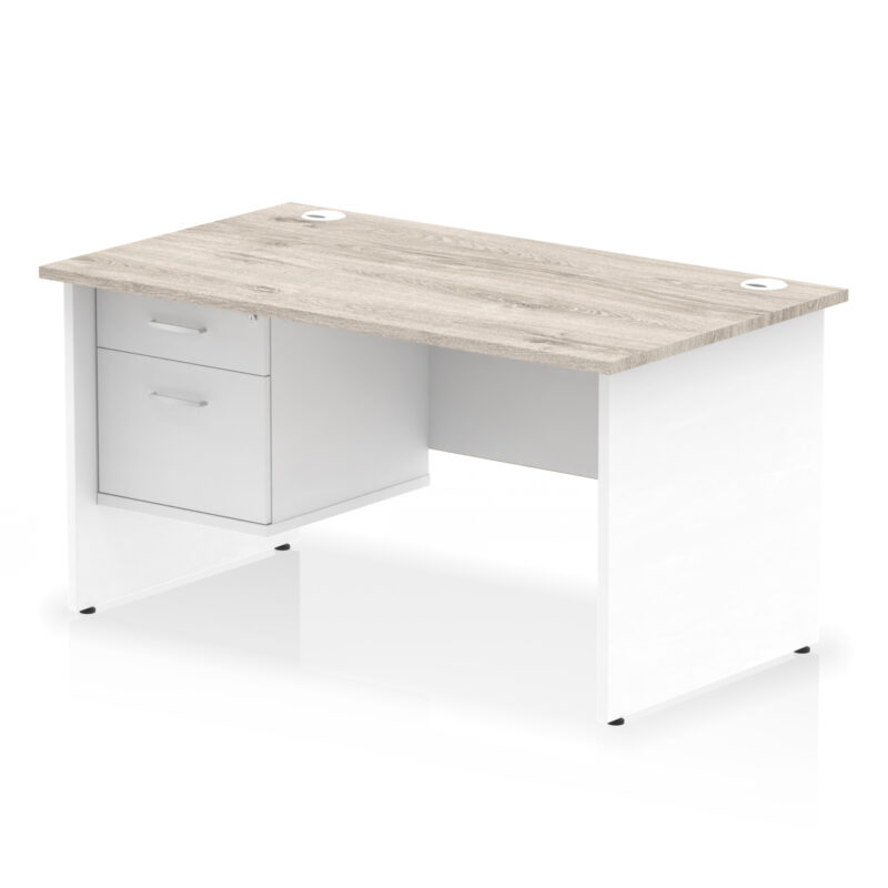 Surge 1400mm Panel End Straight Desk With Single Fixed Pedestal - Image 9