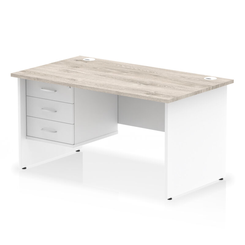 Surge 1400mm Panel End Straight Desk With Single Fixed Pedestal - Image 10