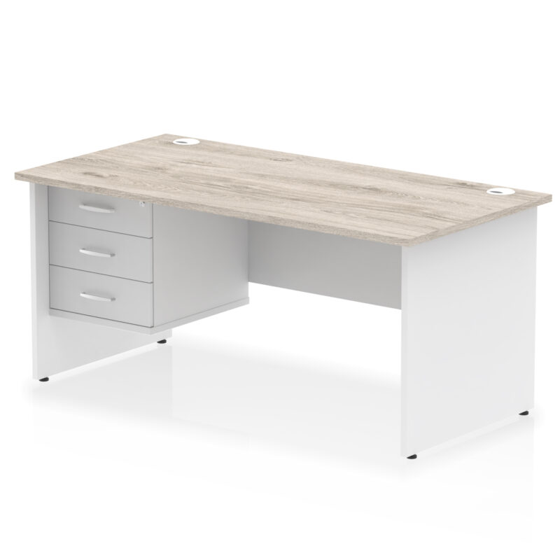 Surge 1600mm Panel End Straight Desk With Single Fixed Pedestal - Image 10