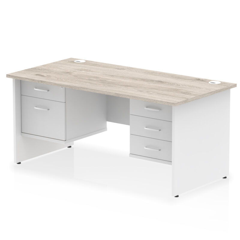 Surge 1600mm Panel End Straight Desk With Two Fixed Pedestal - Image 12