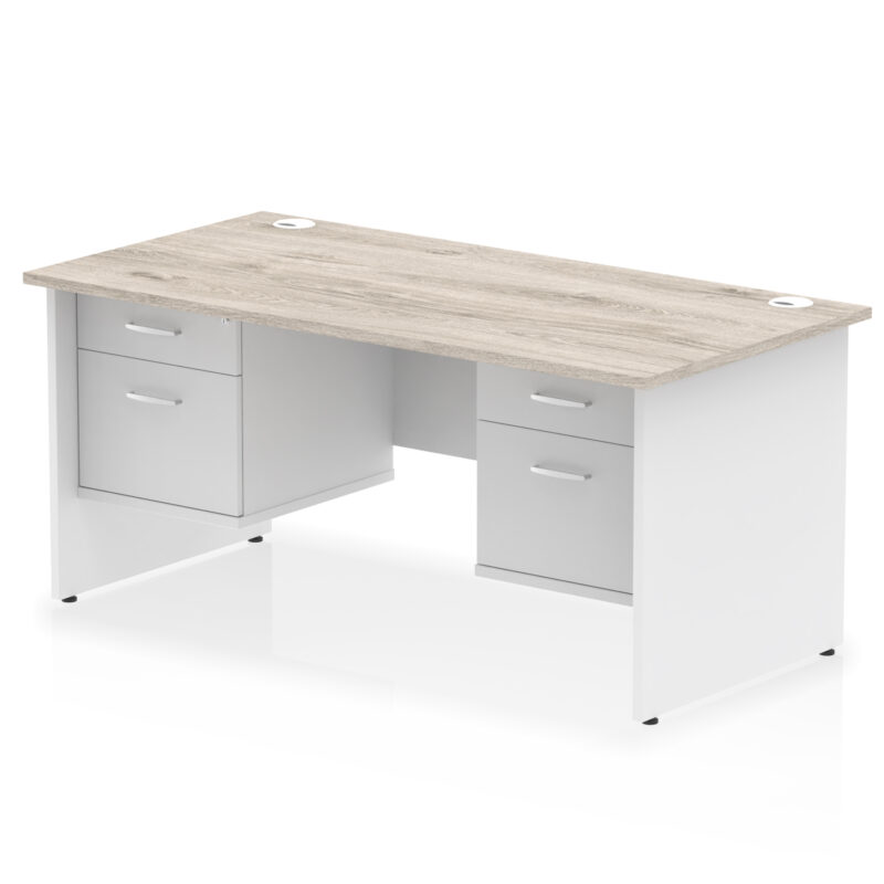 Surge 1600mm Panel End Straight Desk With Two Fixed Pedestal - Image 10