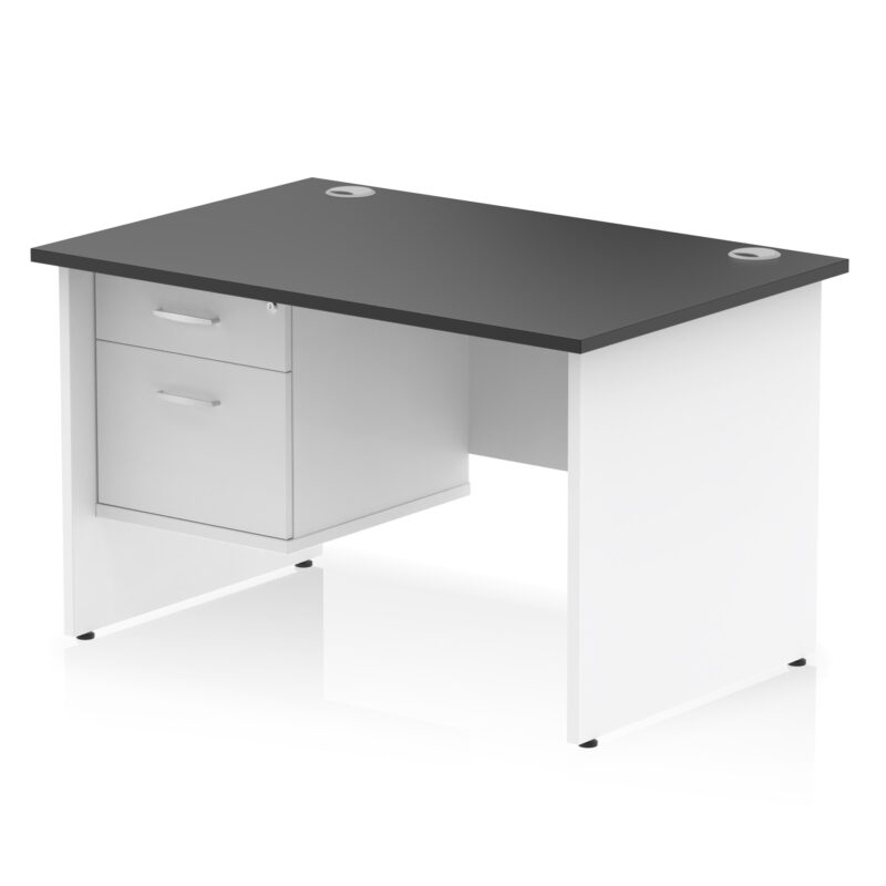 Surge 1200mm Panel End Straight Desk With Single Fixed Pedestal - Image 33