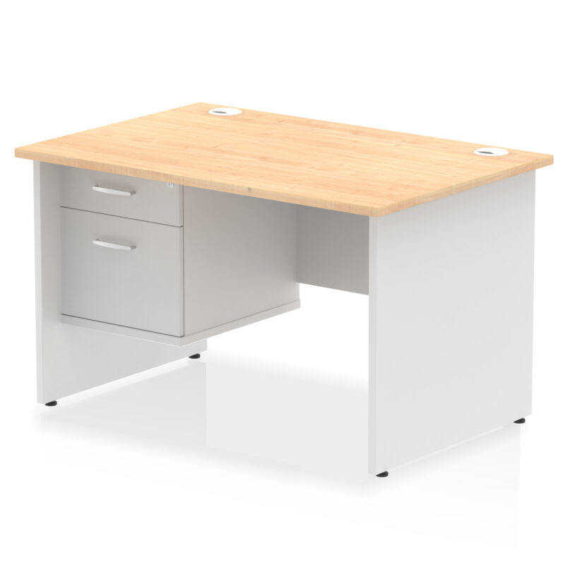 Surge 1200mm Panel End Straight Desk With Single Fixed Pedestal - Image 34