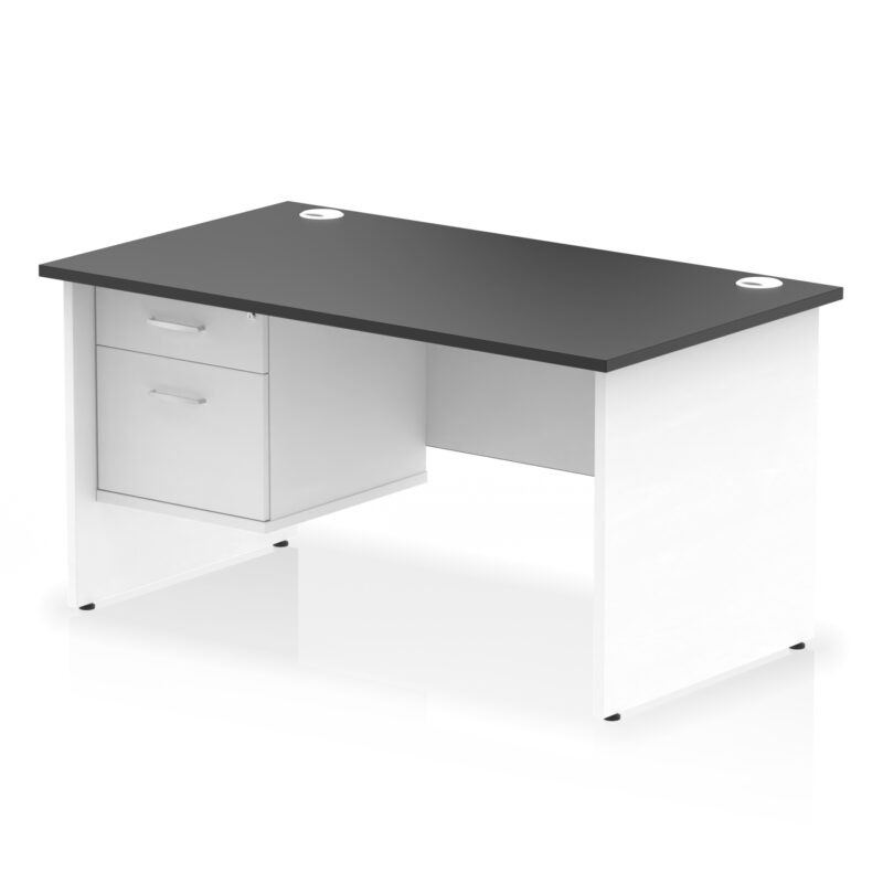 Surge 1400mm Panel End Straight Desk With Single Fixed Pedestal - Image 33