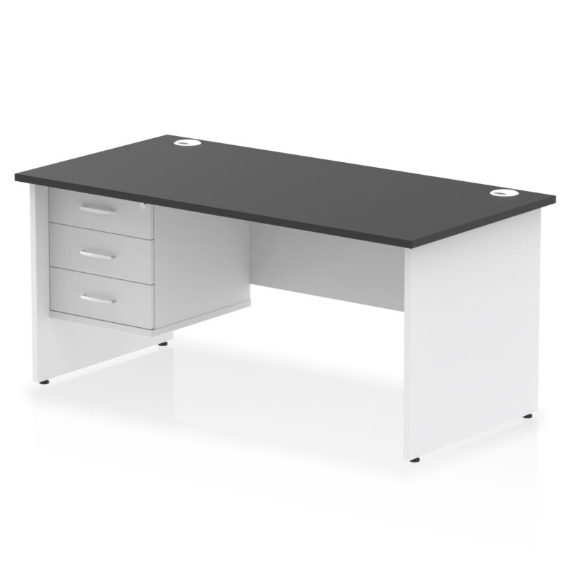 Surge 1600mm Panel End Straight Desk With Single Fixed Pedestal - Image 35