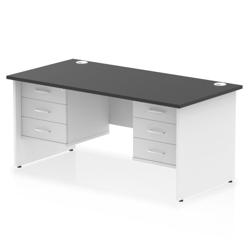 Surge 1600mm Panel End Straight Desk With Two Fixed Pedestal - Image 42