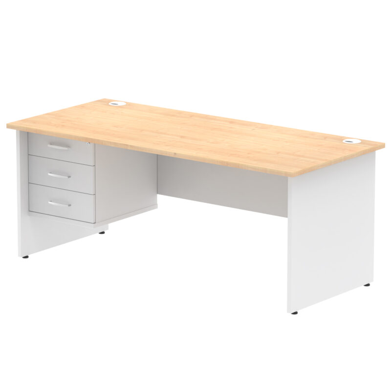 Surge 1800mm Panel End Straigh Desk With Single Fixed Pedestal - Image 36