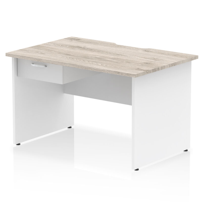 Surge Scalloped Edge Panel End Straight Desk Frame With Single One Drawer Fixed Pedestal - Image 23