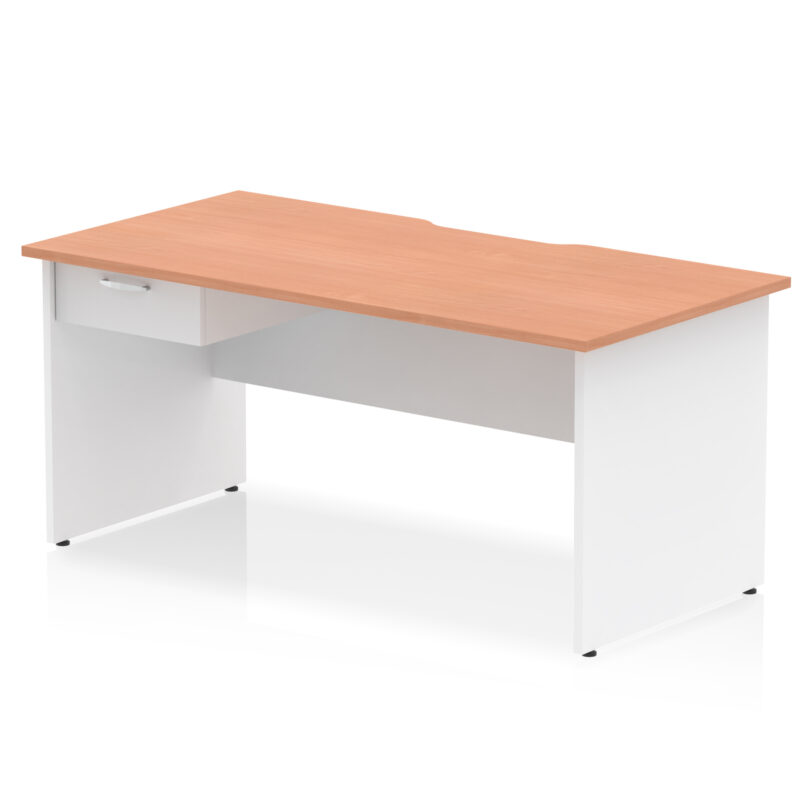 Surge Scalloped Edge Panel End Straight Desk Frame With Single One Drawer Fixed Pedestal - Image 32