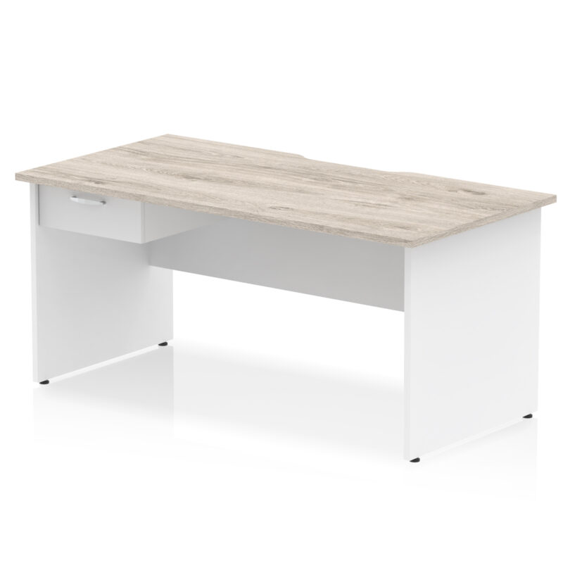 Surge Scalloped Edge Panel End Straight Desk Frame With Single One Drawer Fixed Pedestal - Image 33