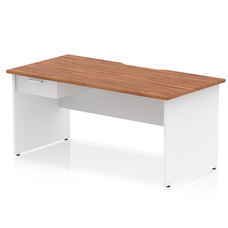 Surge Scalloped Edge Panel End Straight Desk Frame With Single One Drawer Fixed Pedestal - Image 36