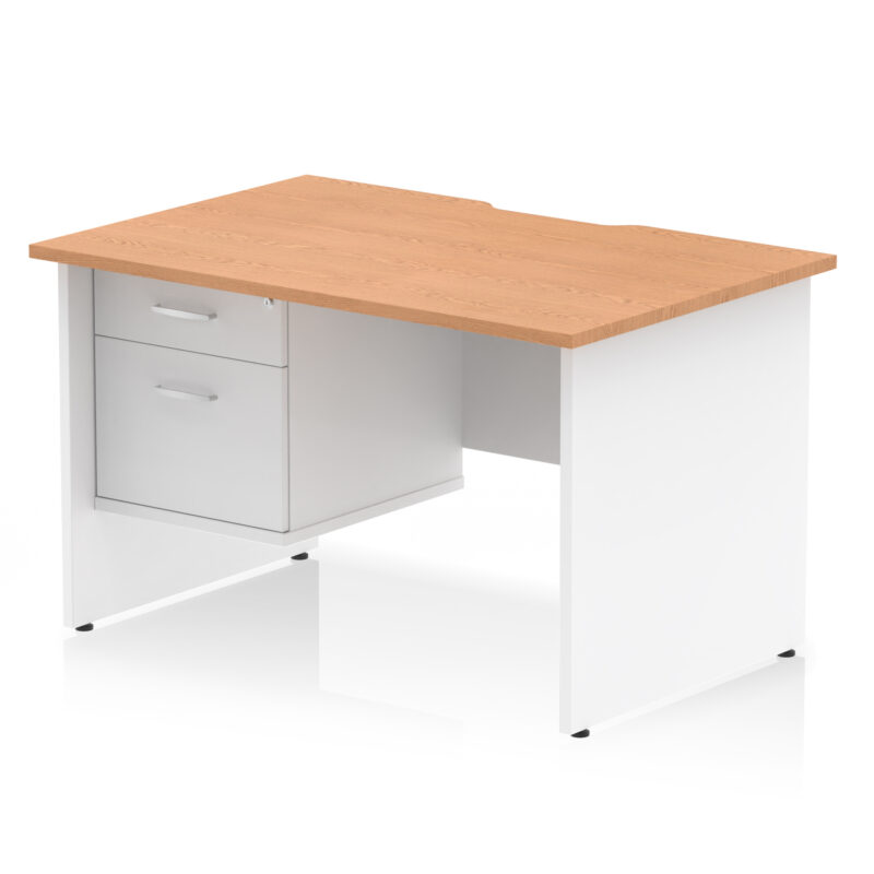 Surge Scalloped Edge 1200mm Panel End Straight Desk With Single Fixed Pedestal - Image 12