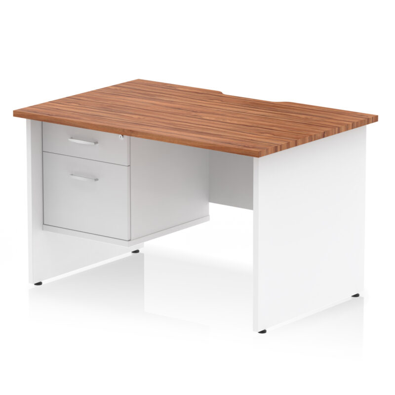 Surge Scalloped Edge 1200mm Panel End Straight Desk With Single Fixed Pedestal - Image 13