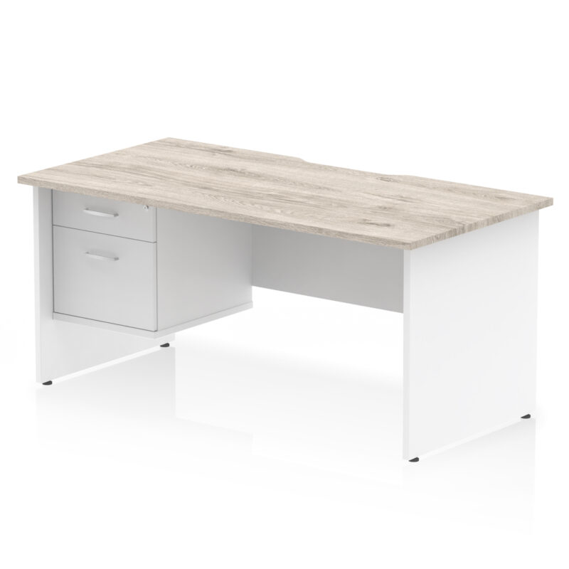 Surge Scalloped Edge 1600mm Panel End Straight Desk With Single Fixed Pedestal - Image 10