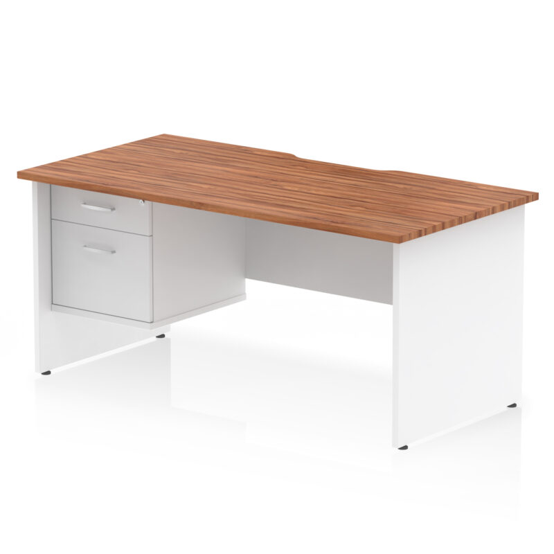 Surge Scalloped Edge 1600mm Panel End Straight Desk With Single Fixed Pedestal - Image 13