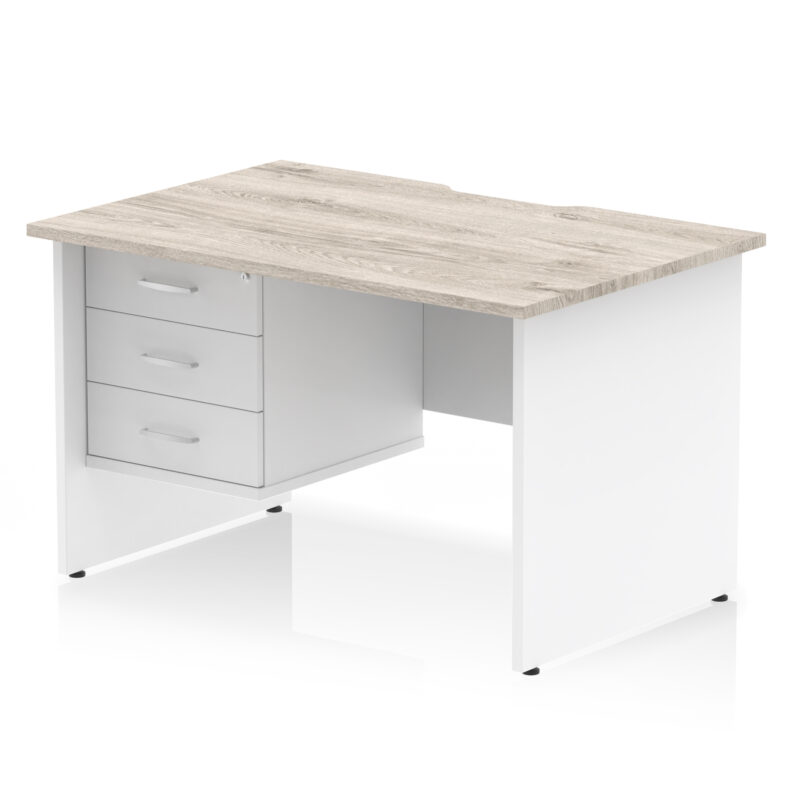 Surge Scalloped Edge 1200mm Panel End Straight Desk With Single Fixed Pedestal - Image 21