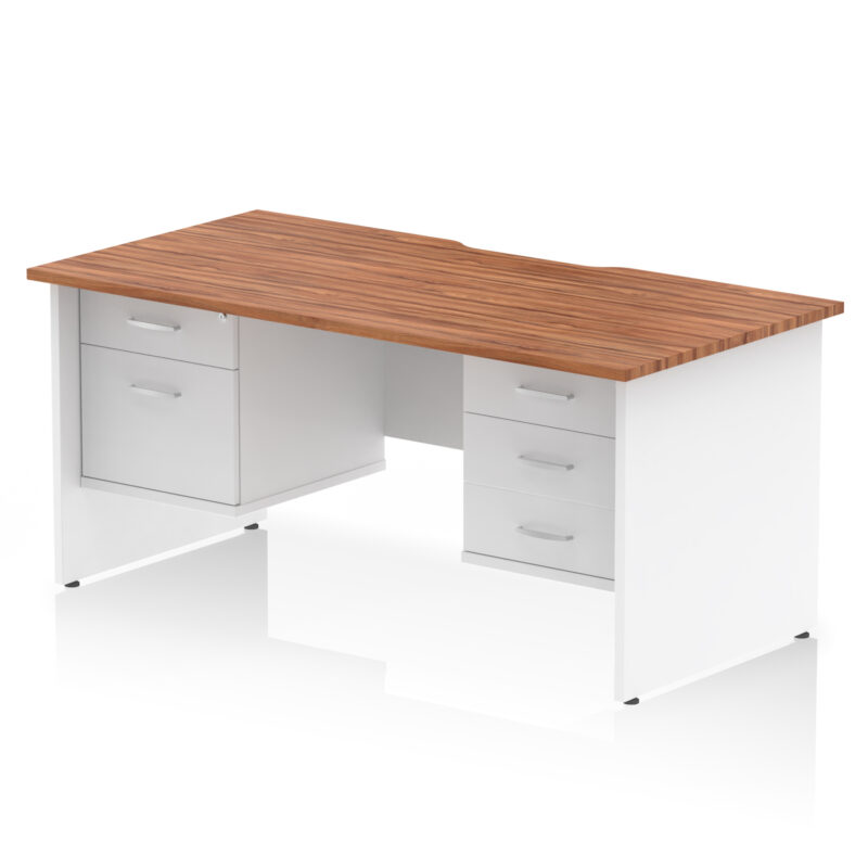 Surge Scalloped Edge 1600mm Panel End Straight Desk With Two Fixed Pedestal - Image 14