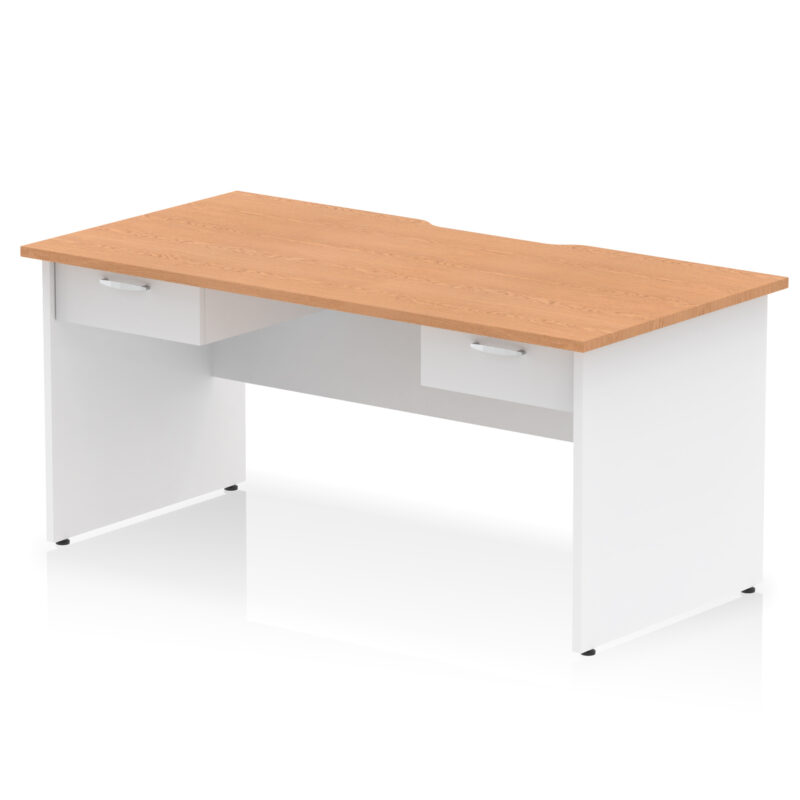 Surge Scalloped Edge Panel End Straight Desk Frame With Two One Drawer Fixed Pedestals - Image 11