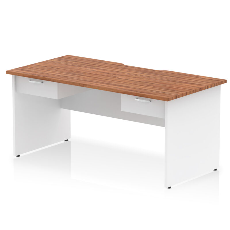 Surge Scalloped Edge Panel End Straight Desk Frame With Two One Drawer Fixed Pedestals - Image 12