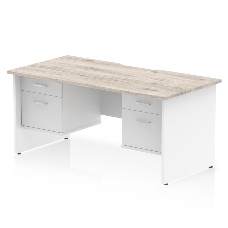 Surge Scalloped Edge 1600mm Panel End Straight Desk With Two Fixed Pedestal - Image 22