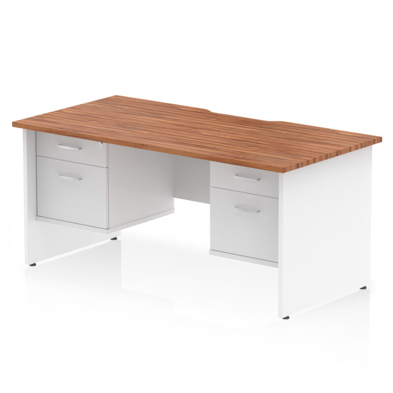 Surge Scalloped Edge 1600mm Panel End Straight Desk With Two Fixed Pedestal - Image 25