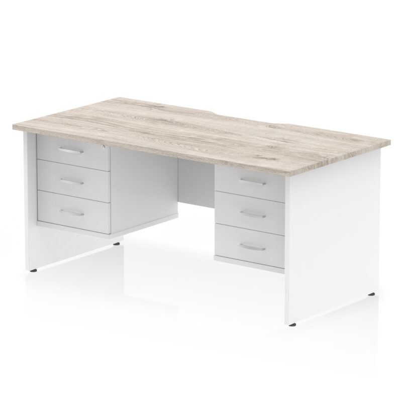 Surge Scalloped Edge 1600mm Panel End Straight Desk With Two Fixed Pedestal - Image 33