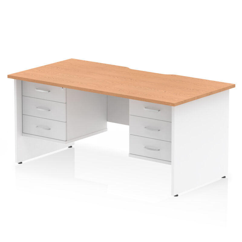 Surge Scalloped Edge 1600mm Panel End Straight Desk With Two Fixed Pedestal - Image 35