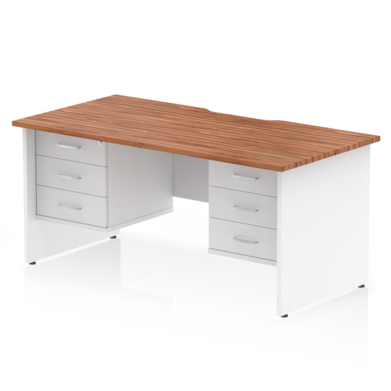 Surge Scalloped Edge 1600mm Panel End Straight Desk With Two Fixed Pedestal - Image 36